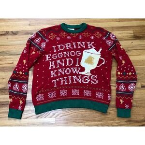 HBO Game of Throne Pullover Sweater Women L Red Knit Ugly Xmas Christmas Holiday